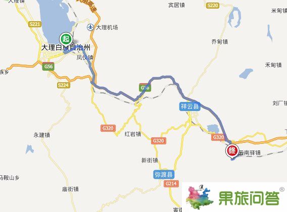 大理到祥云水目山有多少公里?怎么走多少钱?