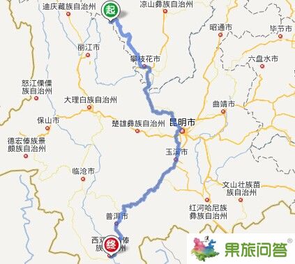 从泸沽湖到西双版纳怎么坐车？有多少公里？泸沽湖到西双版纳火车有没有？