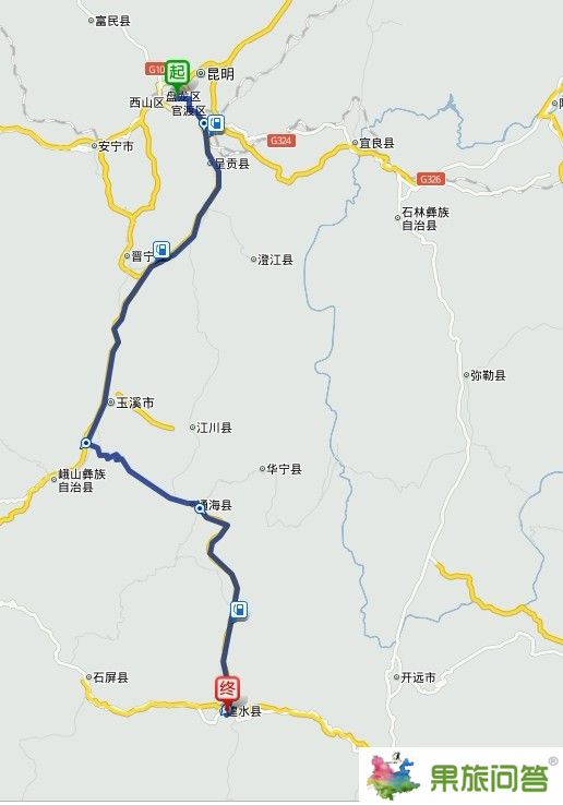 昆明到建水地图